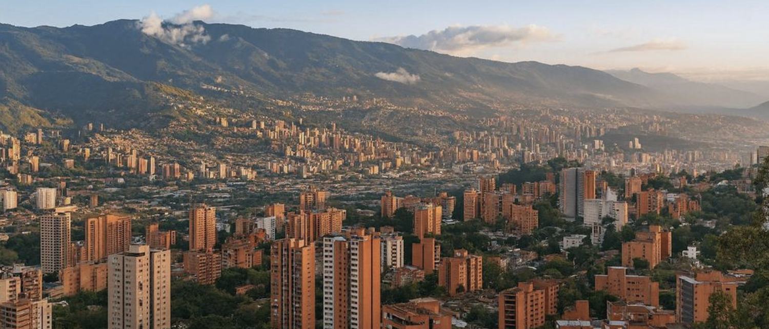 The valley — Aburr&aacute; — the range the city is built into.